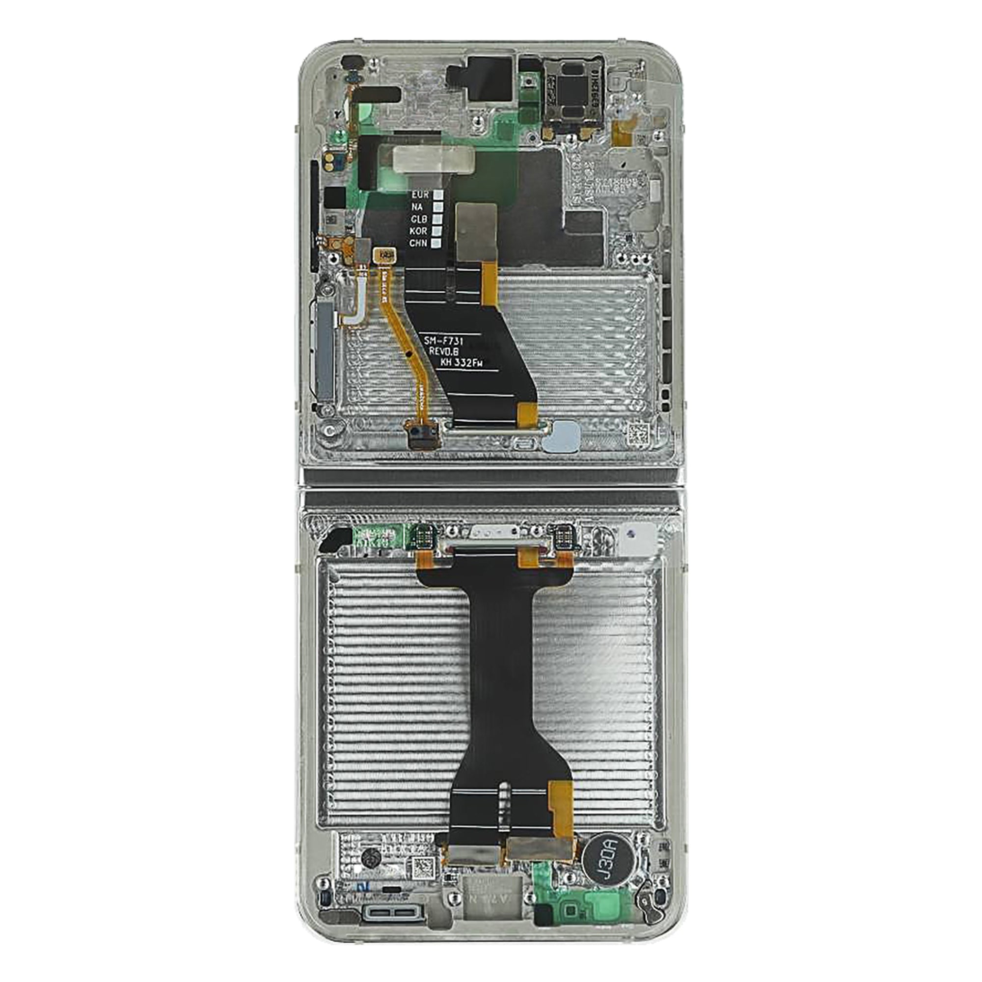Samsung Galaxy Z Flip5 F731B Main Display And Digitizer With Frame Cream Service Pack