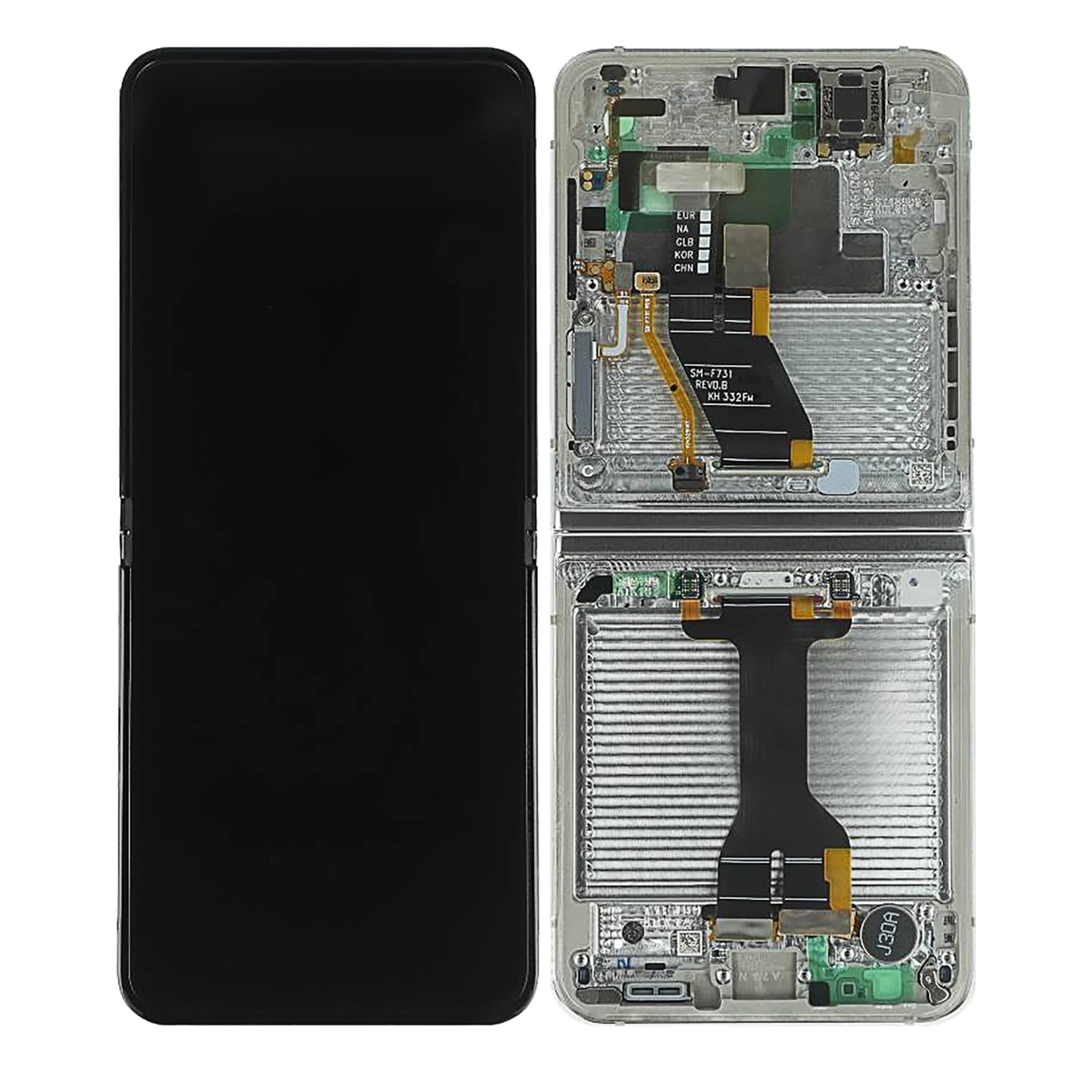 Samsung Galaxy Z Flip5 F731B Main Display And Digitizer With Frame Cream Service Pack