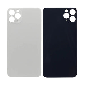 For Apple iPhone 11 Pro Max Back Glass, Enlarged Camera Frame White Compatible
