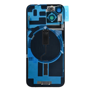 For Apple iPhone 14 Back Glass Without NFC, Enlarged Camera Frame Starlight Compatible