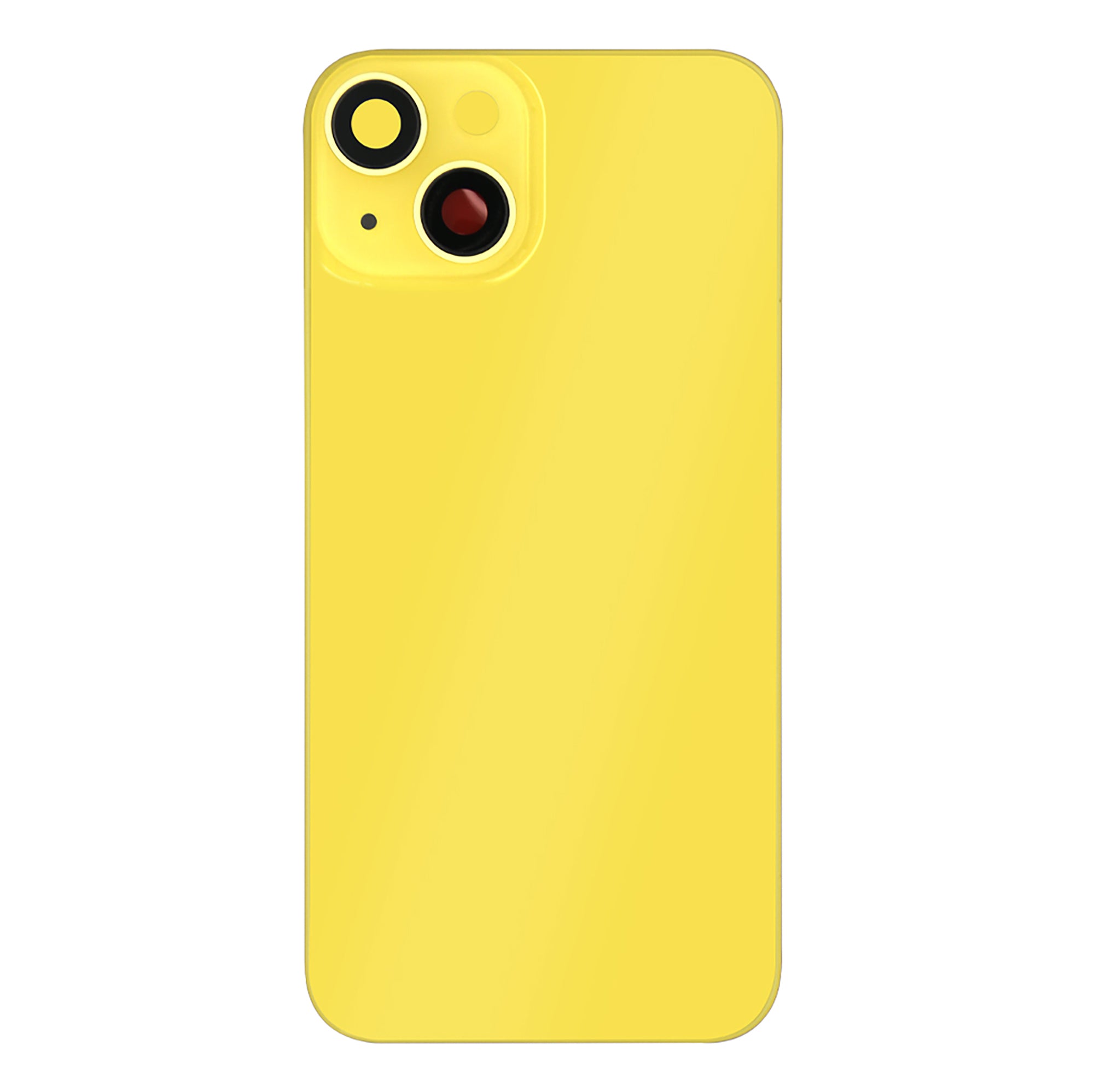 For Apple iPhone 14 Back Glass Without NFC, Enlarged Camera Frame Yellow Compatible