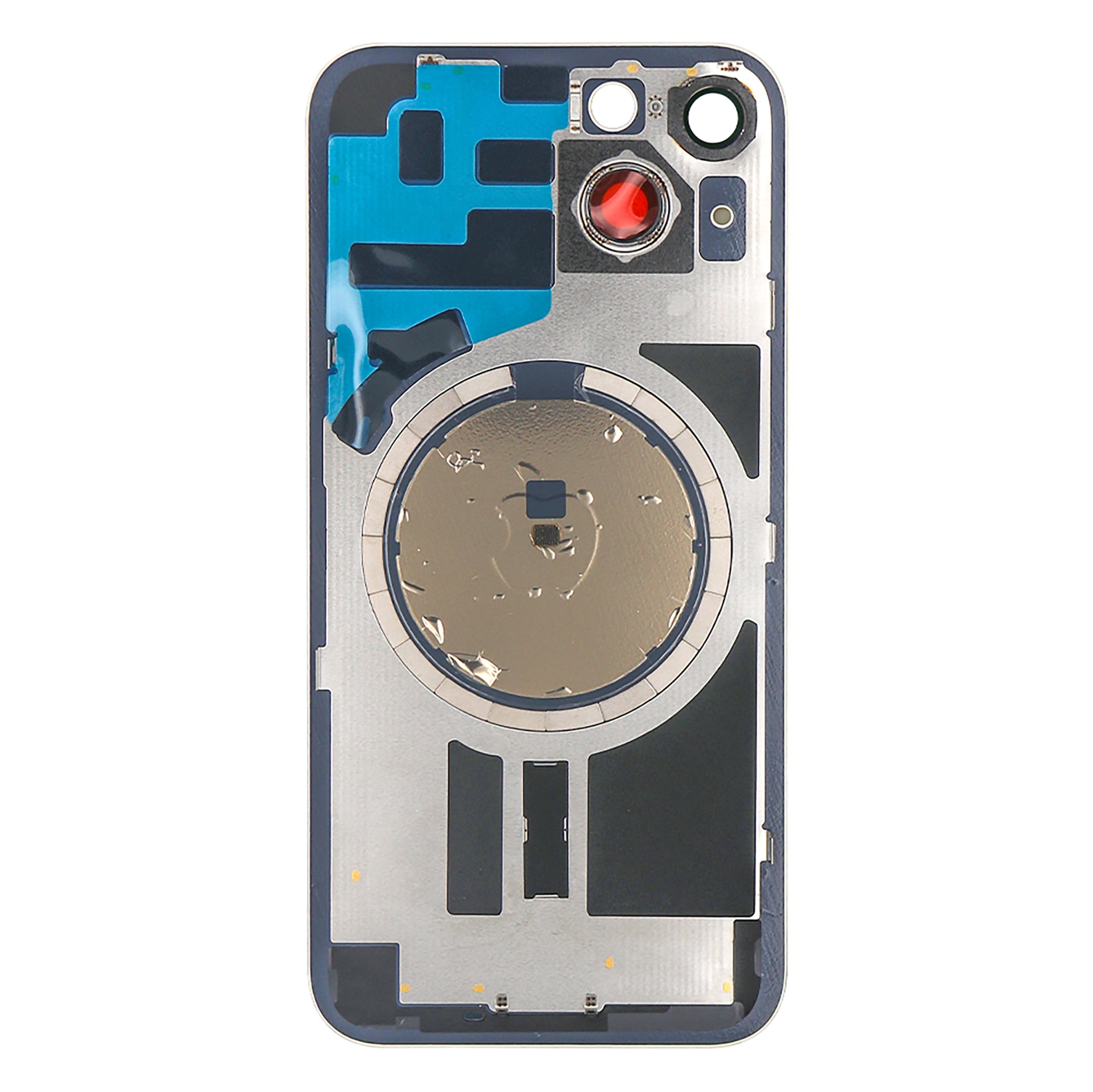 For Apple iPhone 14 Back Glass Without NFC, Enlarged Camera Frame Yellow Compatible