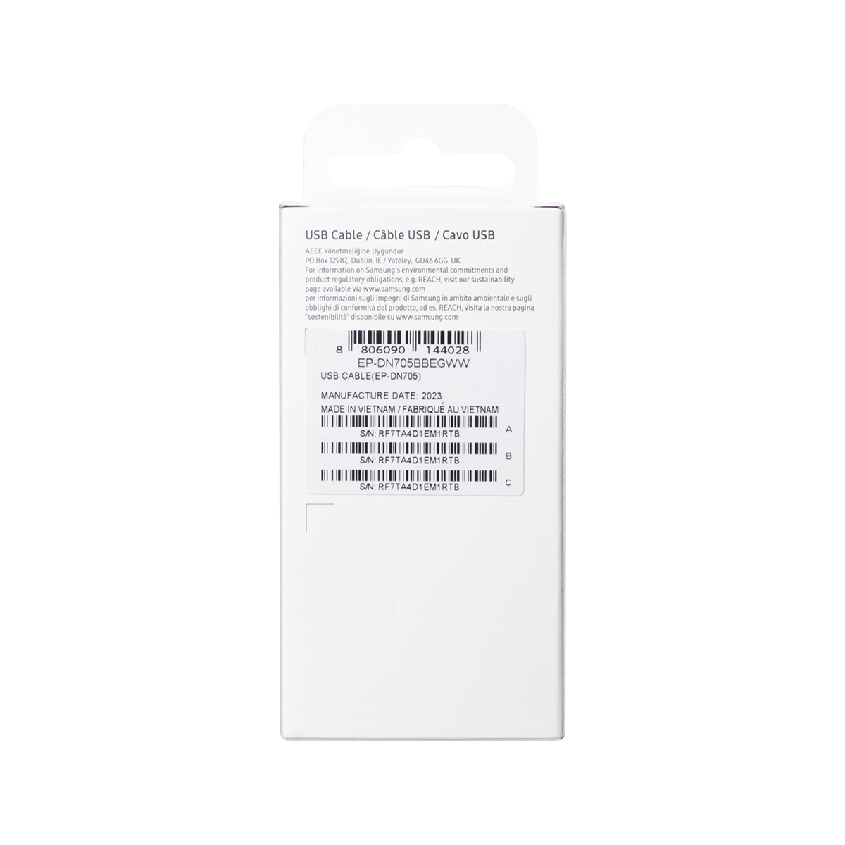 Samsung EP-DA705BBEGWW  USB-C To USB-C Data Cable 100cm Black Original Retail Box