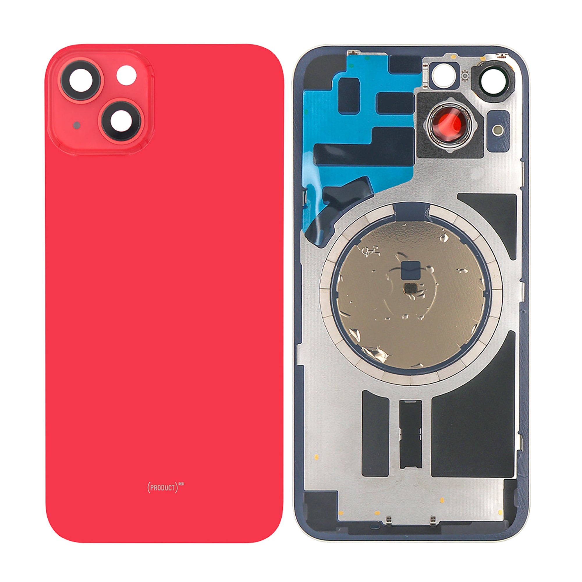 For Apple iPhone 14 Plus Back Glass Without NFC, Enlarged Camera Frame Red Compatible