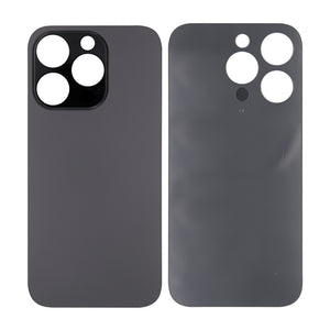 For Apple iPhone 14 Pro Back Glass Without NFC, Enlarged Camera Frame Space Black Compatible