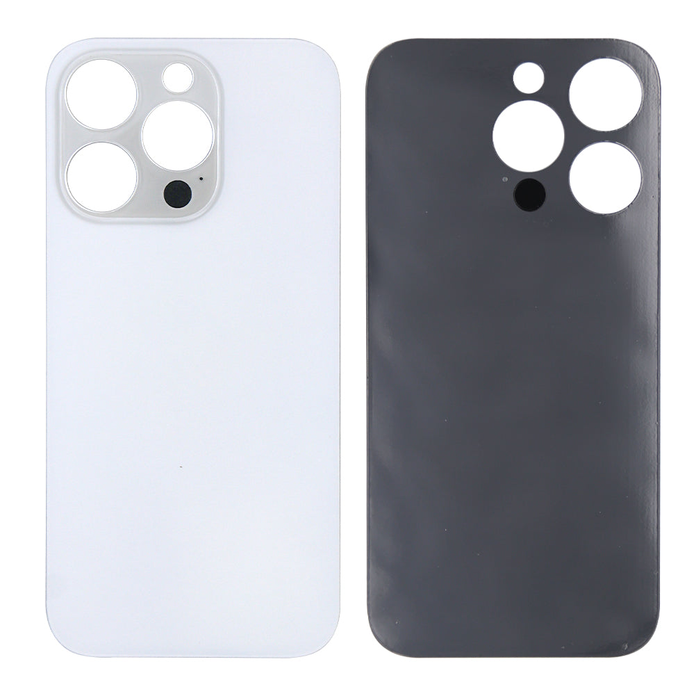 For Apple iPhone 14 Pro Back Glass Without NFC, Enlarged Camera Frame Silver Compatible