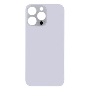 For Apple iPhone 14 Pro Max Back Glass Without NFC, Enlarged Camera Frame Silver Compatible