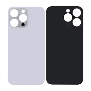 For Apple iPhone 14 Pro Max Back Glass Without NFC, Enlarged Camera Frame Silver Compatible