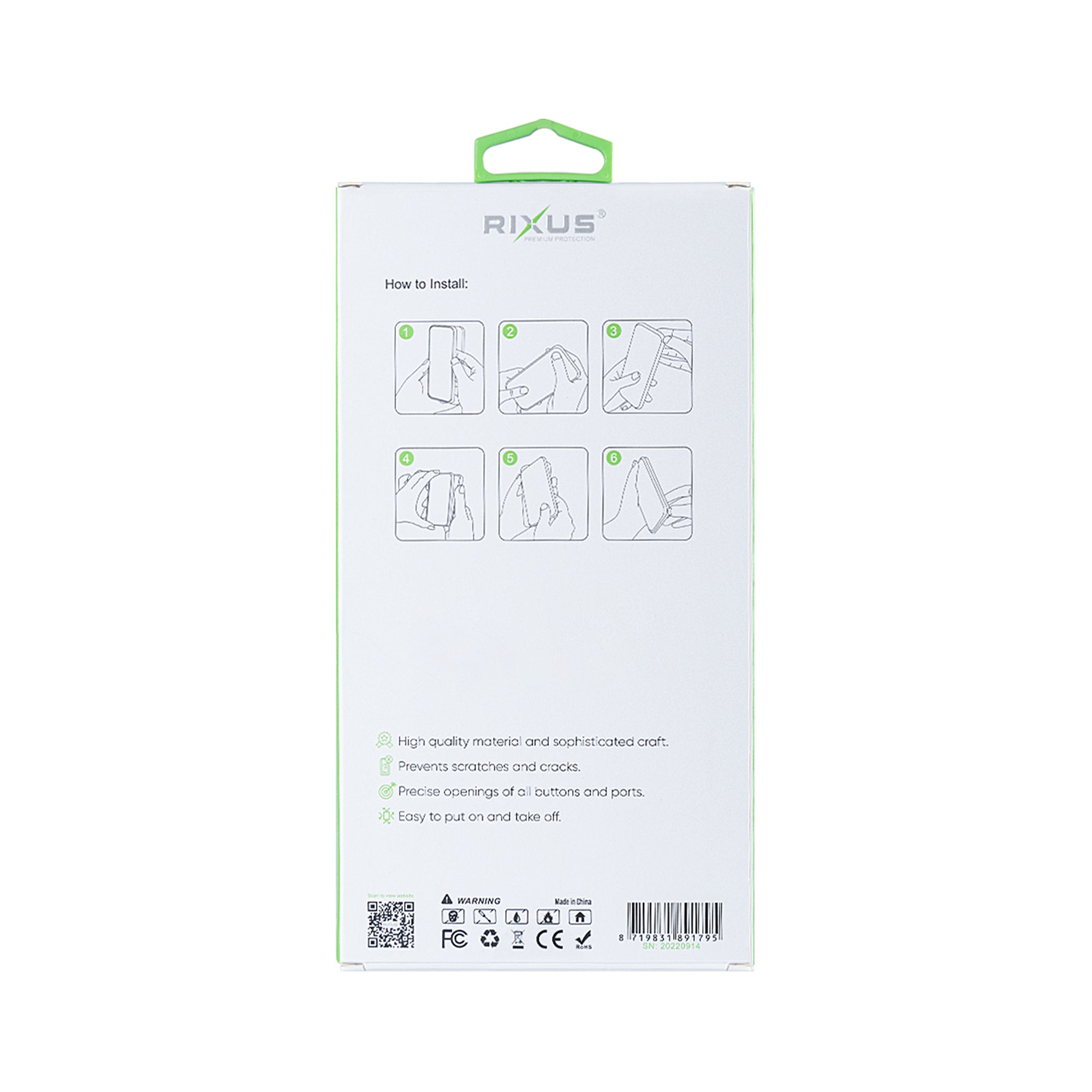 Rixus Anti-Burst Case For Samsung Galaxy S22 5G Transparent