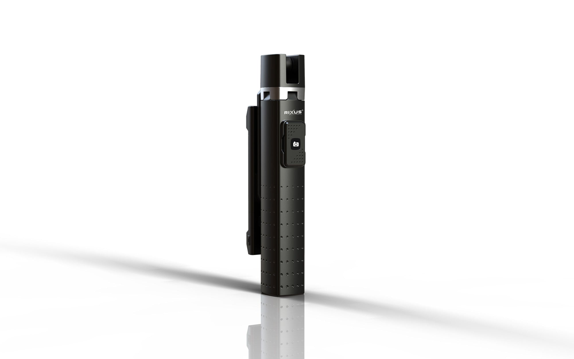 Rixus RXSF08 Aluminum Selfie Stick With Double LED Light Black