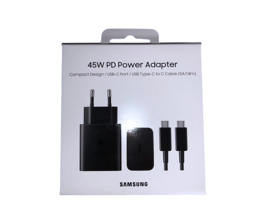 Samsung Charger EP-TA4510XB USB-C With USB-C Cable 45W Black Original Retail Box