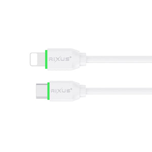 Rixus RX2022 Data Sync And Fast Charge Cable USB-C To Lightning 1m