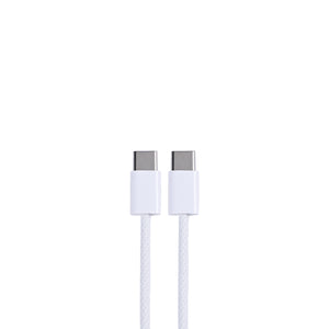 For Apple iPhone 15 USB-C to USB-C Cable 100cm 60W Woven White Bulk