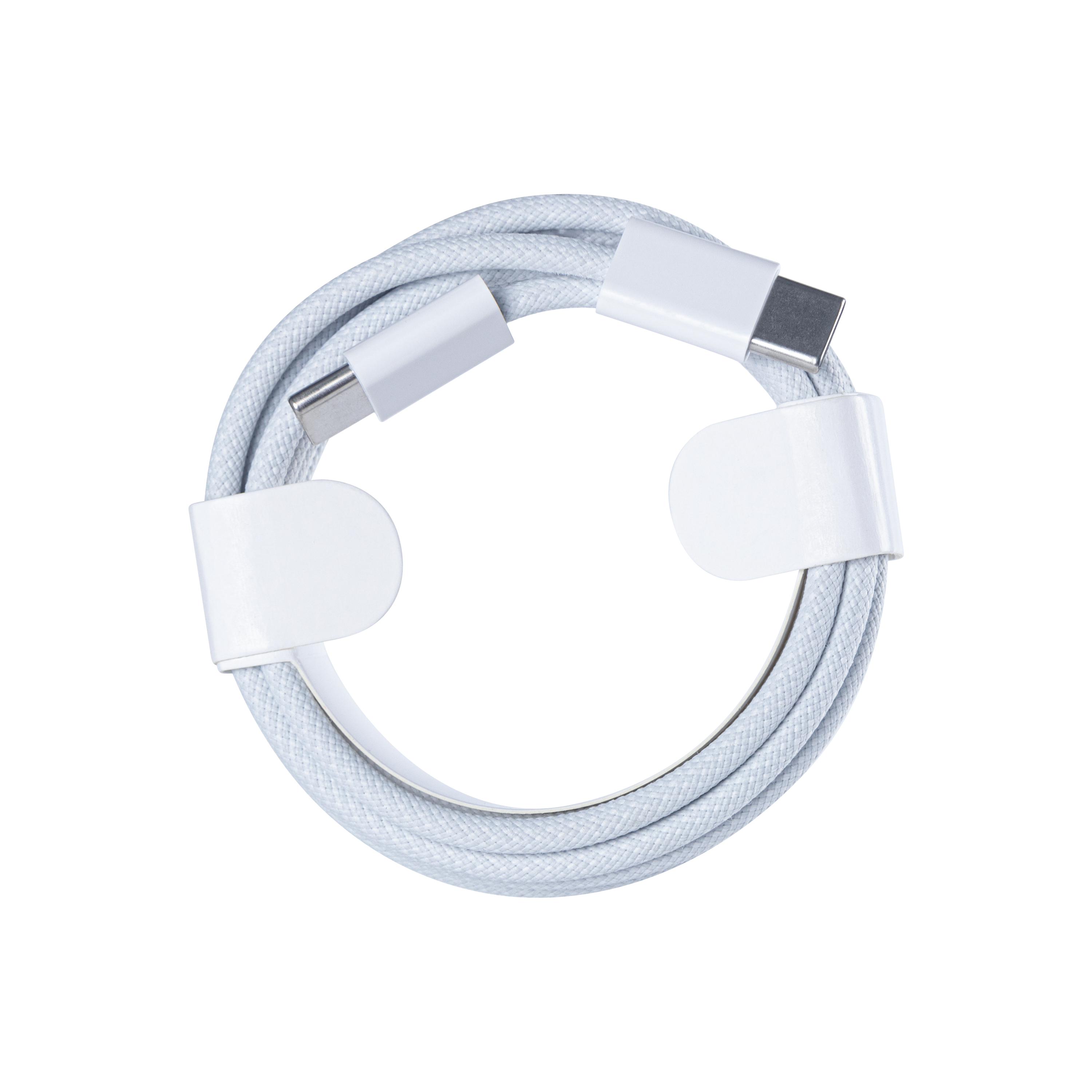 For Apple iPhone 15, 16, 17 Series USB-C To USB-C Woven Cable 200cm 60W White Bulk