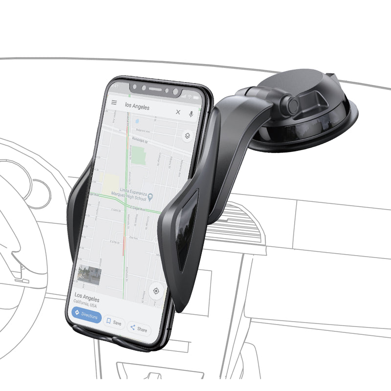 Rixus RXHM15 Adjustable Smartphone Holder With Suction Cup Black