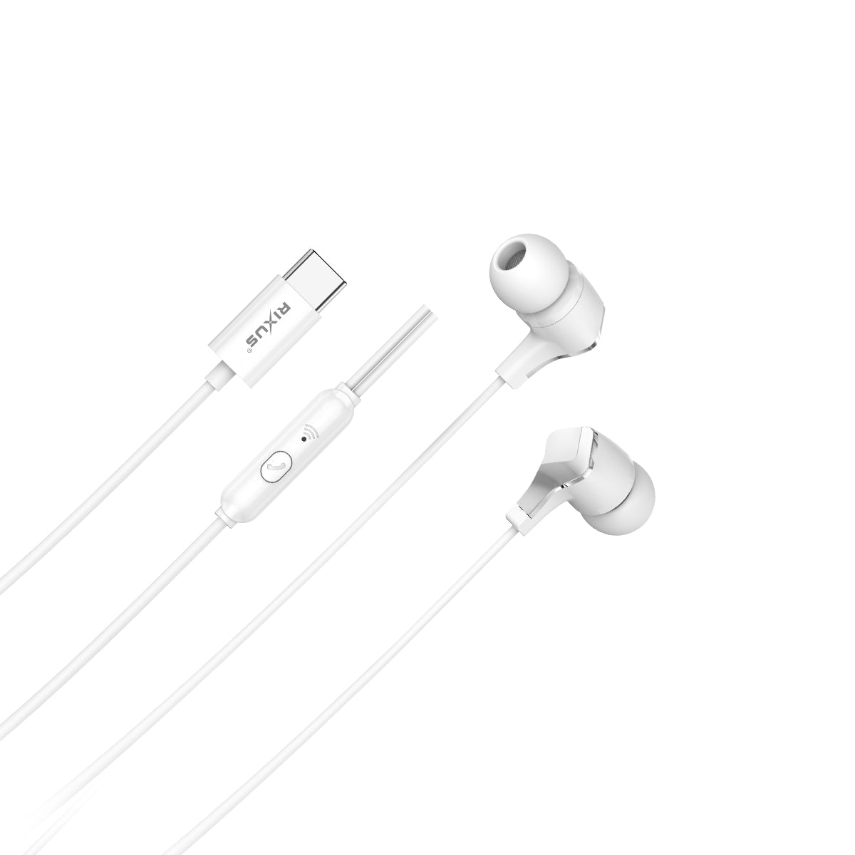 Rixus RXHD18C Stereo In-Ear USB-C Earphone
