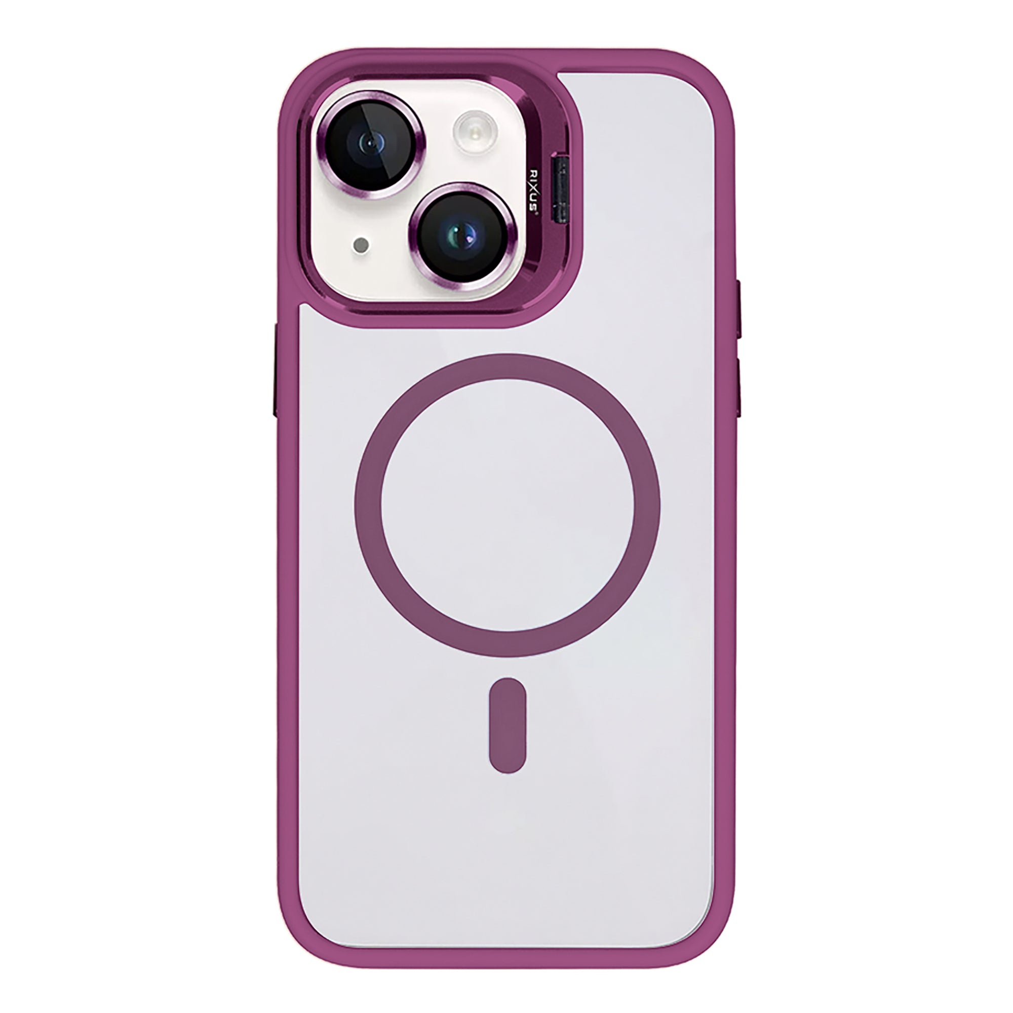 Rixus Classic 03 Case With MagSafe Compatible For Apple iPhone 15 Dark Pink