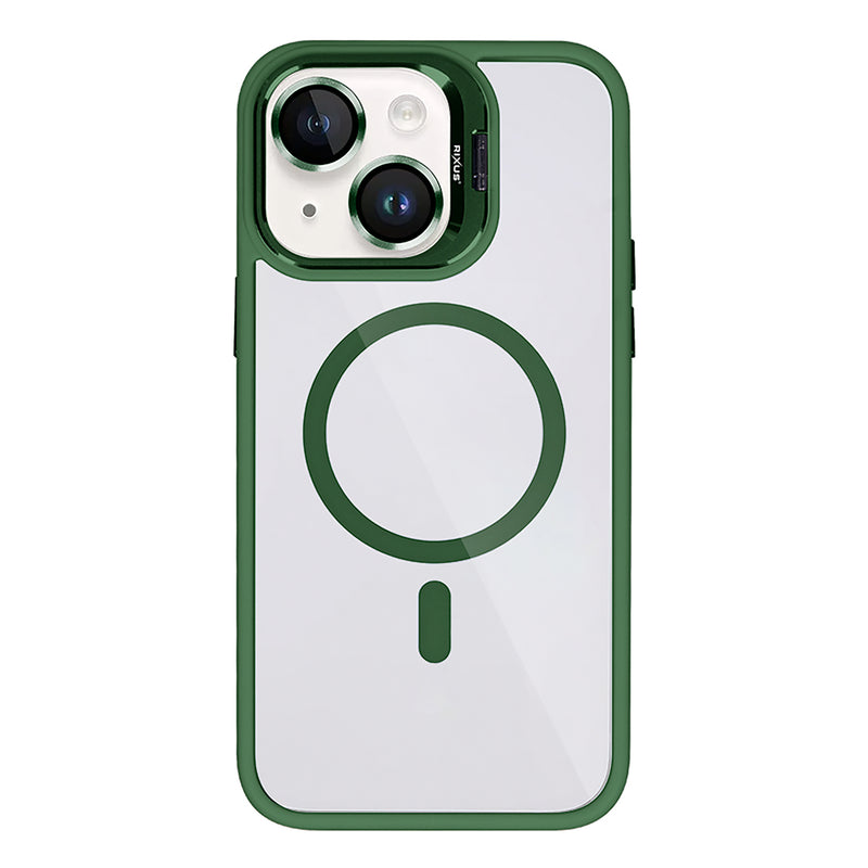 Rixus Classic 03 Case With MagSafe Compatible For Apple iPhone 15 Plus Dark Green
