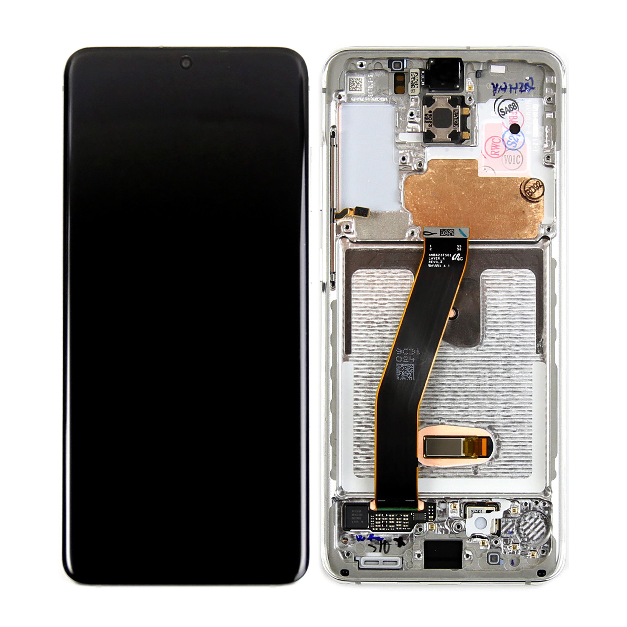 Samsung Galaxy S20 G980F, S20 5G G981F Display And Digitizer With Frame Cloud White Service Pack