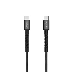 Rixus RXU71C Nylon Braided USB-C To USB-C Cable 1.2m Black