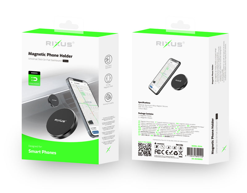 Rixus RXH4 Magnetic Phone Holder Mini Black