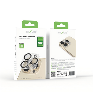 Rixus Clear HD Camera Tempered Glass For Apple iPhone 15 Pro, 15 Pro Max