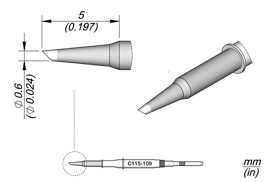 JBC C115109 Cartridge Bevel Ø0.6