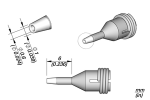 JBC C360001 Cartridge Through hole desoldering Ø 0.6