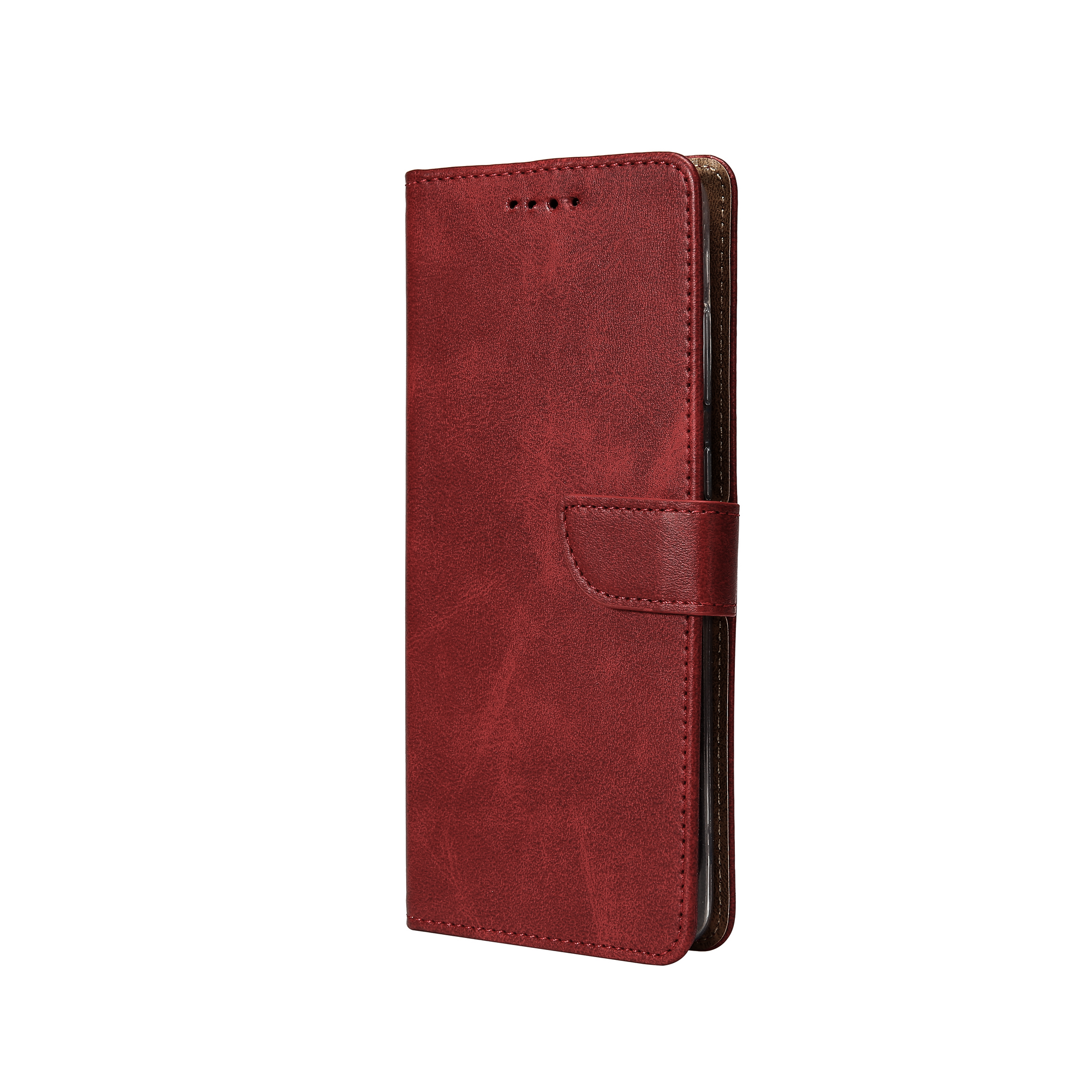 Rixus Bookcase For Samsung Galaxy A14 5G Dark Red