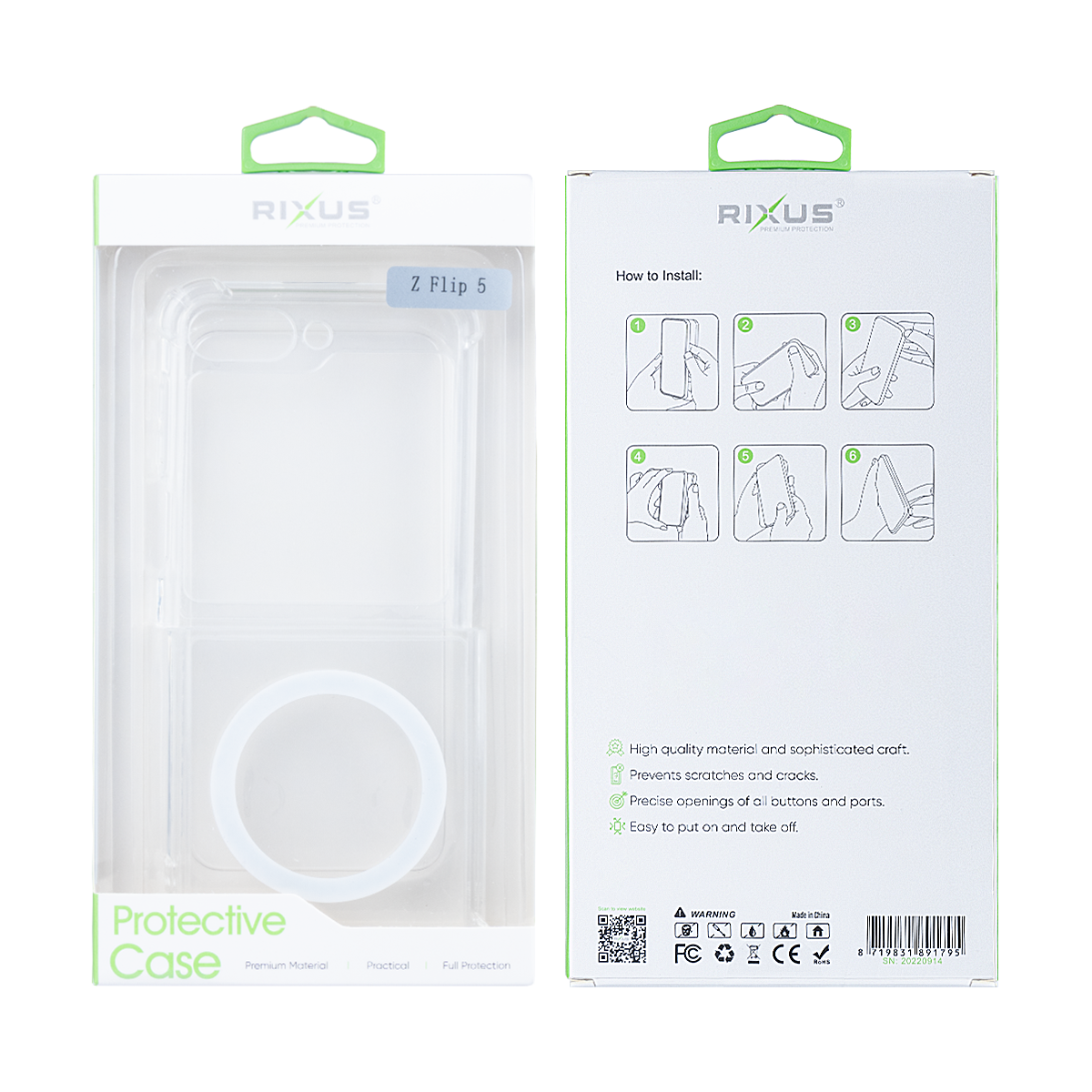 Rixus Clear Case With Magsafe For Samsung Galaxy Z Flip5