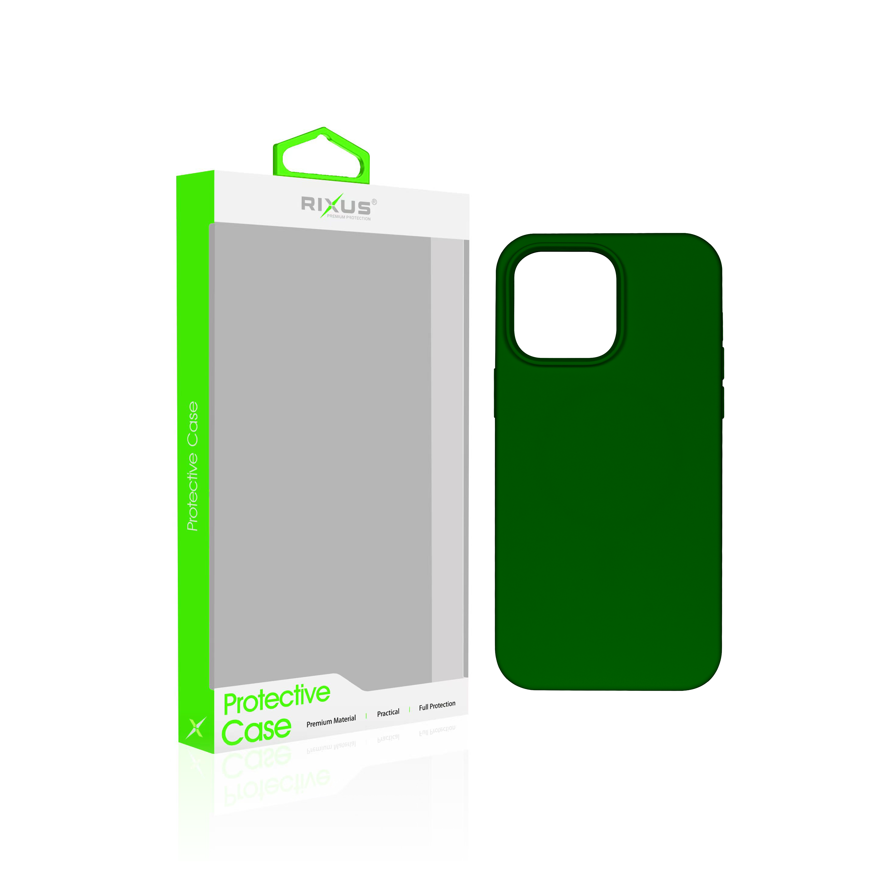 Rixus Soft TPU Phone Case For Apple iPhone 15 Plus Dark Green