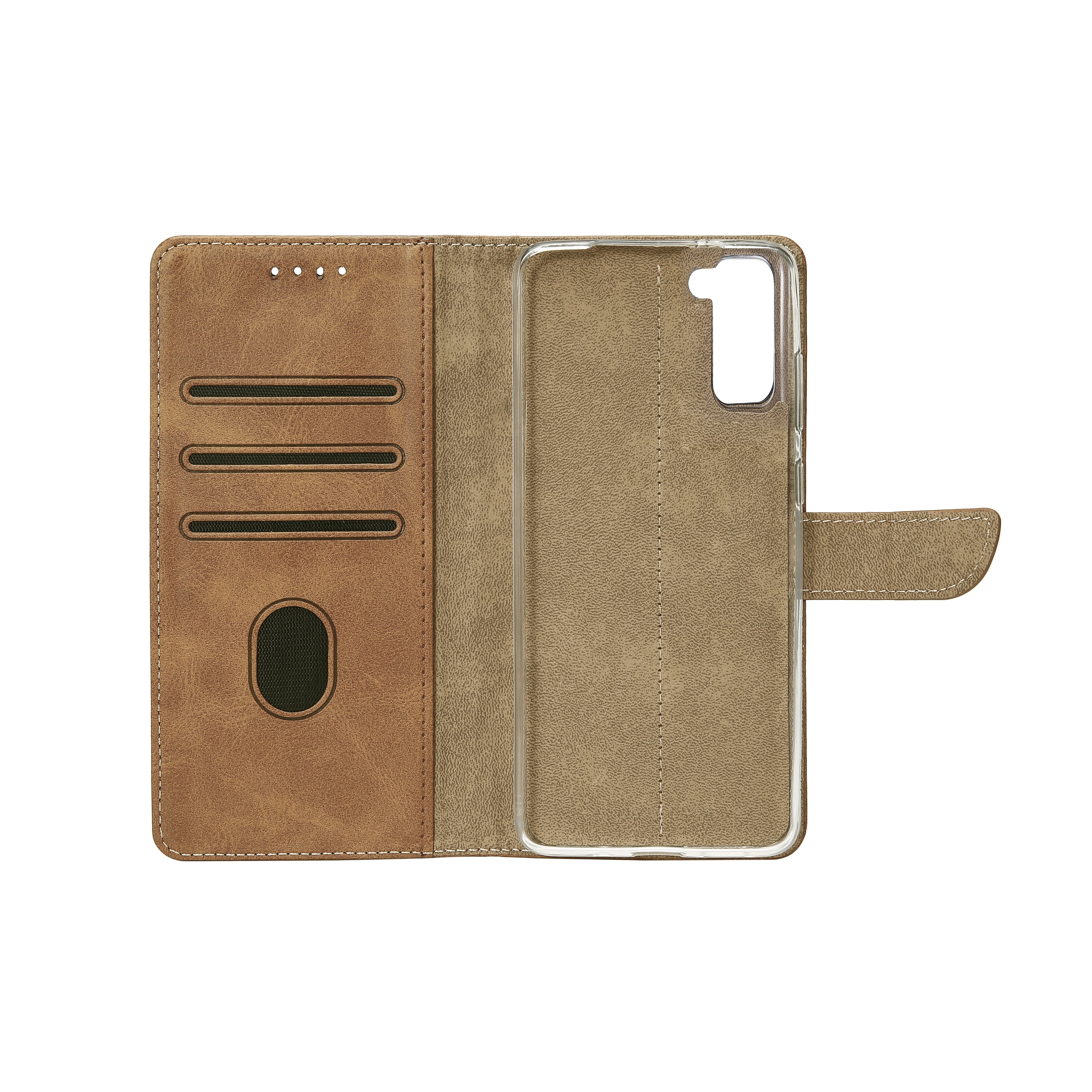 Rixus Bookcase For Samsung Galaxy S21 Light Brown
