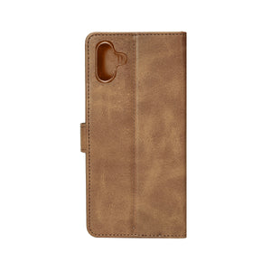 Rixus Bookcase For Samsung Galaxy A04e Brown