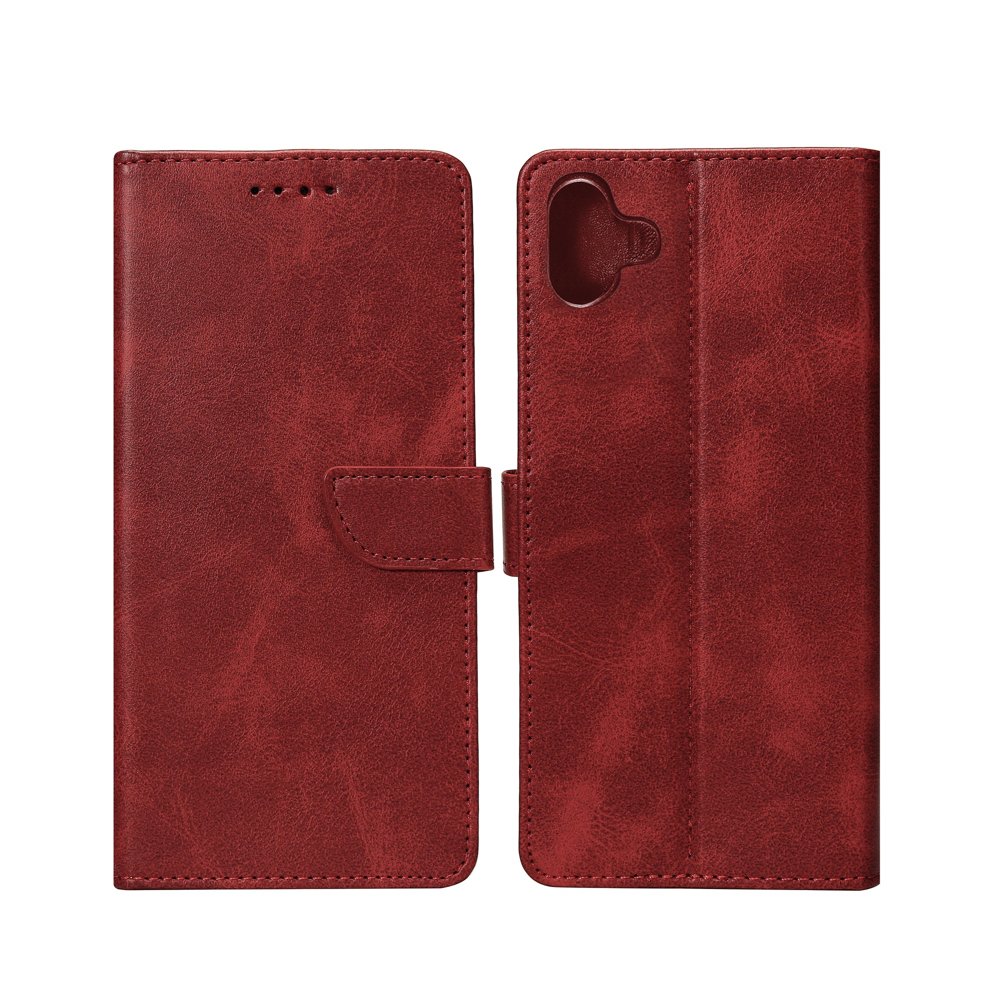 Rixus Bookcase For Samsung Galaxy A04e Dark Red