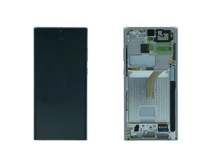 Samsung Galaxy S22 Ultra S908B Display And Digitizer With Frame Phantom White Service Pack