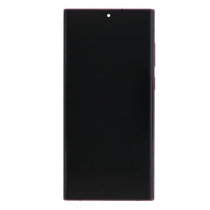 Samsung Galaxy S22 Ultra S908B Display And Digitizer With Frame Burgundy Service Pack