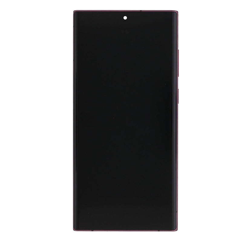 Samsung Galaxy S22 Ultra S908B Display And Digitizer With Frame Burgundy Service Pack