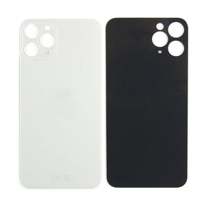 For Apple iPhone 11 Pro Back Glass, Enlarged Camera Frame Silver Compatible