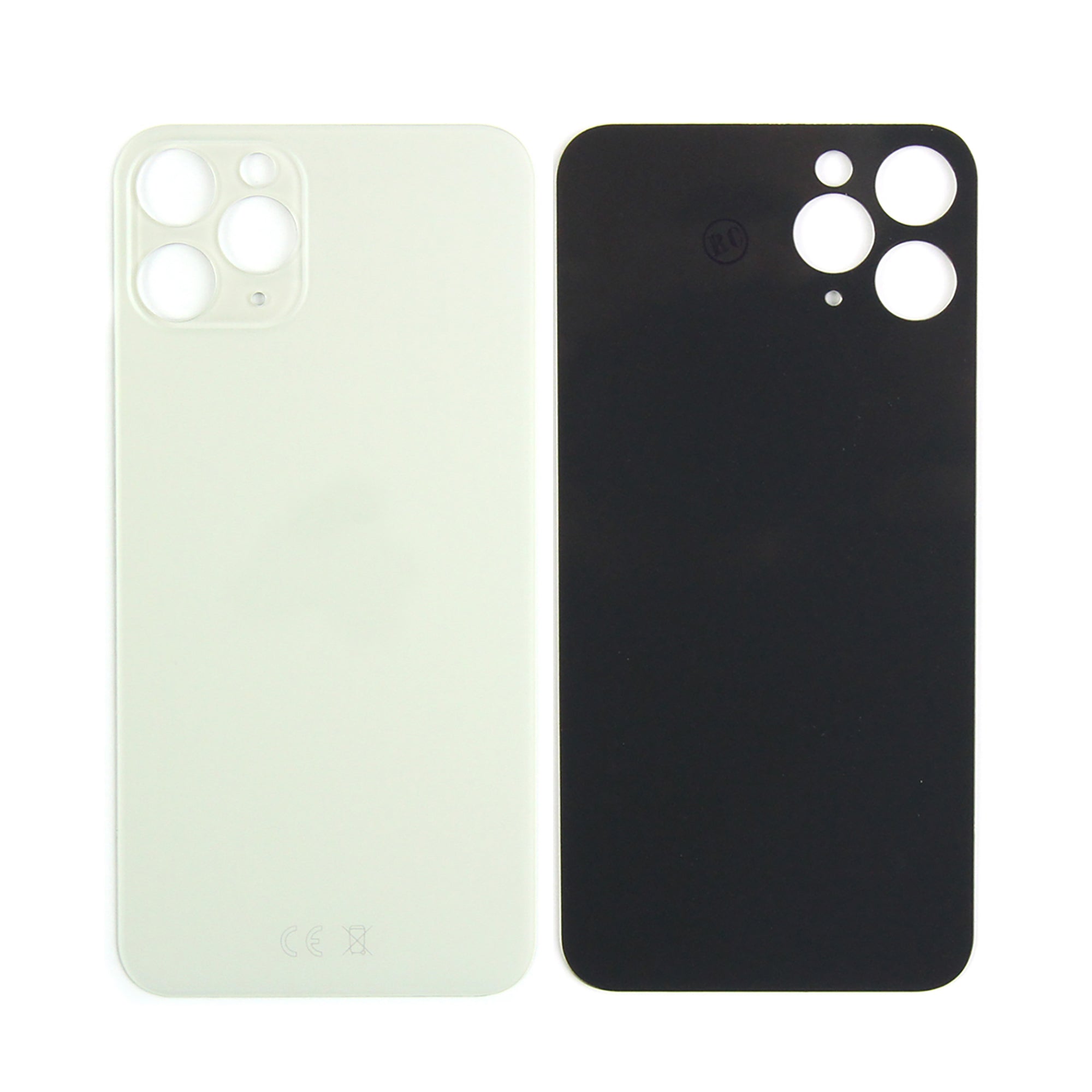 For Apple iPhone 11 Pro Back Glass, Enlarged Camera Frame Silver Compatible