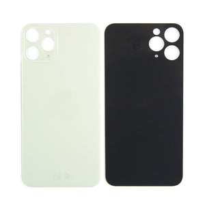 For Apple iPhone 11 Pro Back Glass, Enlarged Camera Frame Silver Compatible