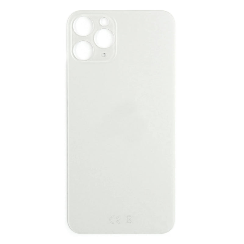 For Apple iPhone 11 Pro Back Glass, Enlarged Camera Frame Silver Compatible