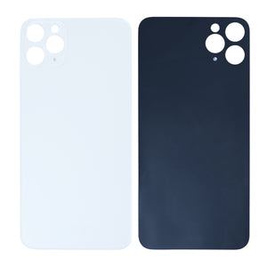 For Apple iPhone 11 Pro Max Back Glass, Enlarged Camera Frame Silver Compatible