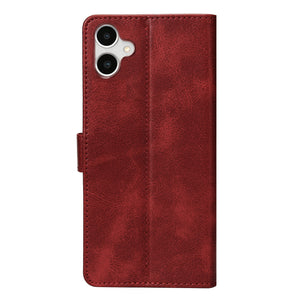 Rixus Bookcase For Samsung Galaxy A05 Dark Red
