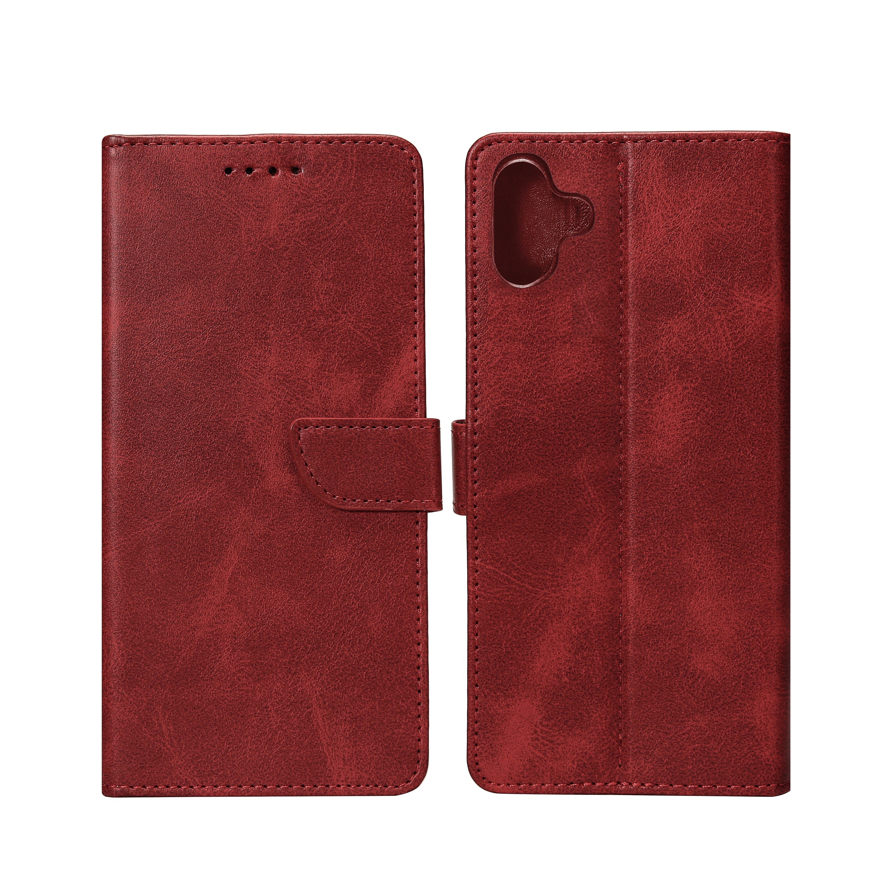 Rixus Bookcase For Samsung Galaxy A05 Dark Red