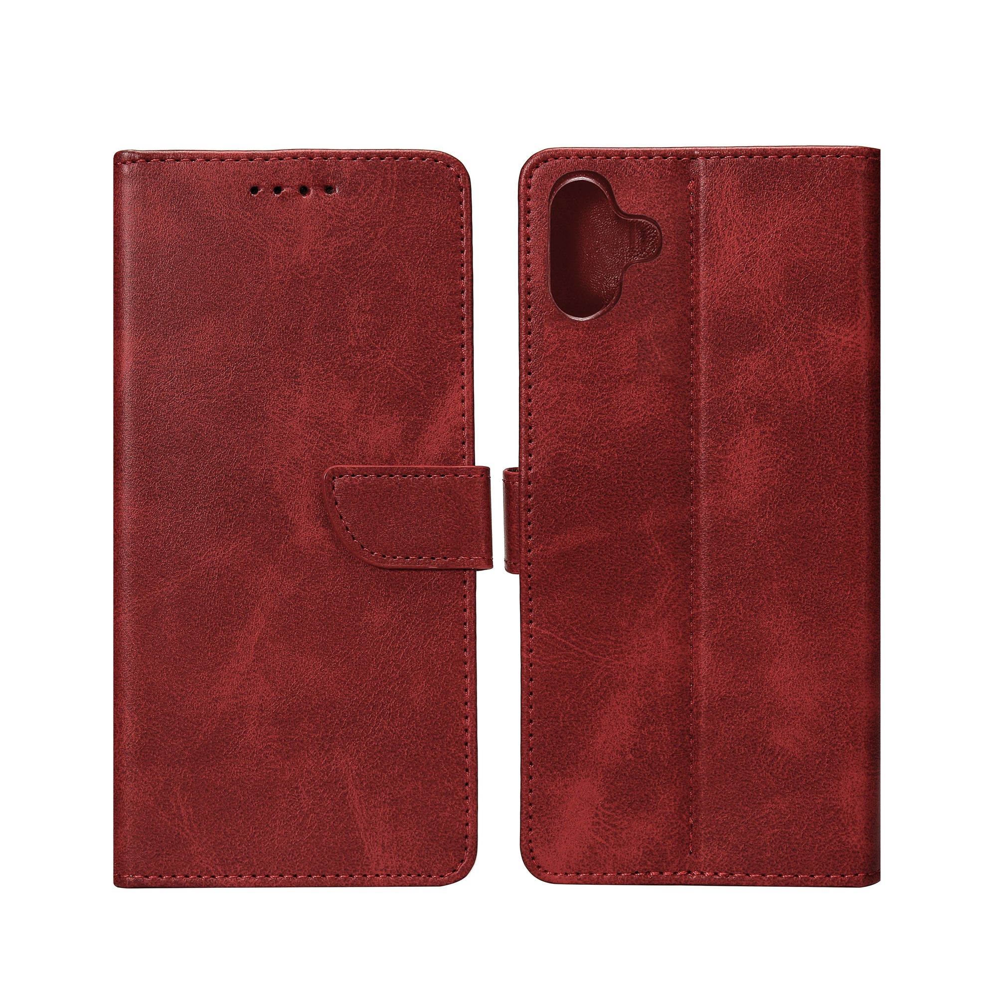 Rixus Bookcase For Samsung Galaxy A05 Dark Red