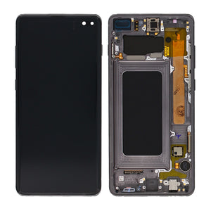 Samsung Galaxy S10 Plus G975F Display And Digitizer With Frame Prism Black Service Pack