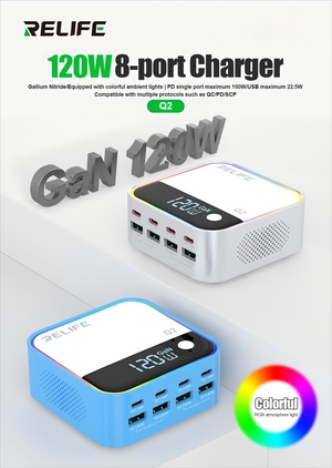 RELIFE Q2 8-Port GaN Charger 120W Grey