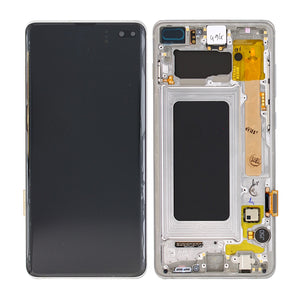 Samsung Galaxy S10 Plus G975F Display And Digitizer With Frame Prism Silver Service Pack