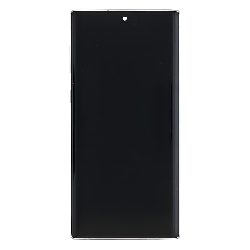 Samsung Galaxy Note 10 N970F Display And Digitizer With frame Aura White Service Pack