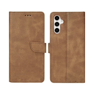 Rixus Bookcase For Samsung Galaxy A54 5G Light Brown